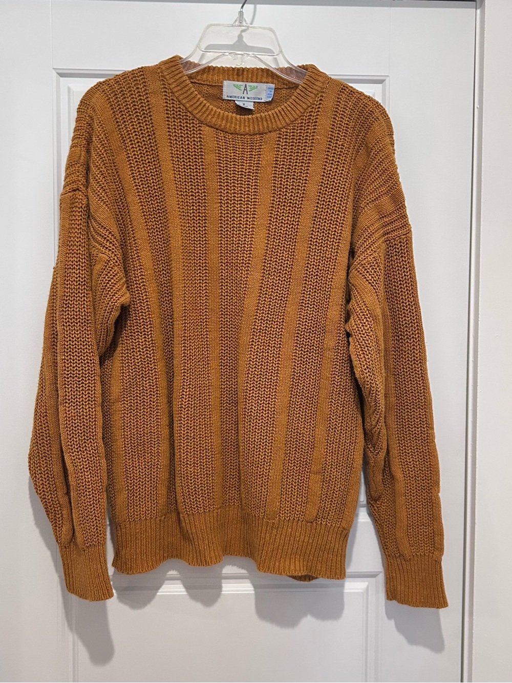 Vintage Ramie & Cotton Chunky Crewneck Sweater in Camel/Rust by American Vintage